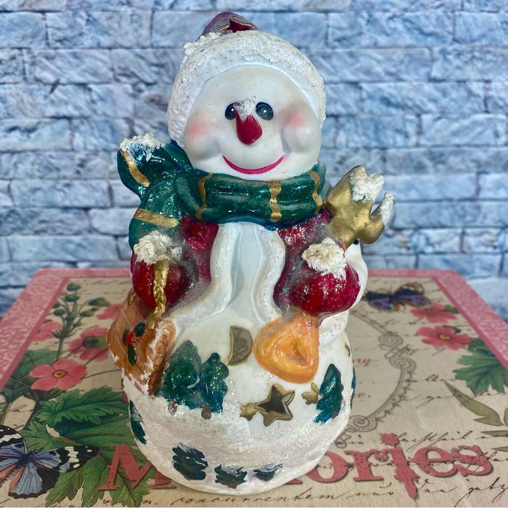 Snowman Tea Light Holder Holiday Decor Christmas Decoration